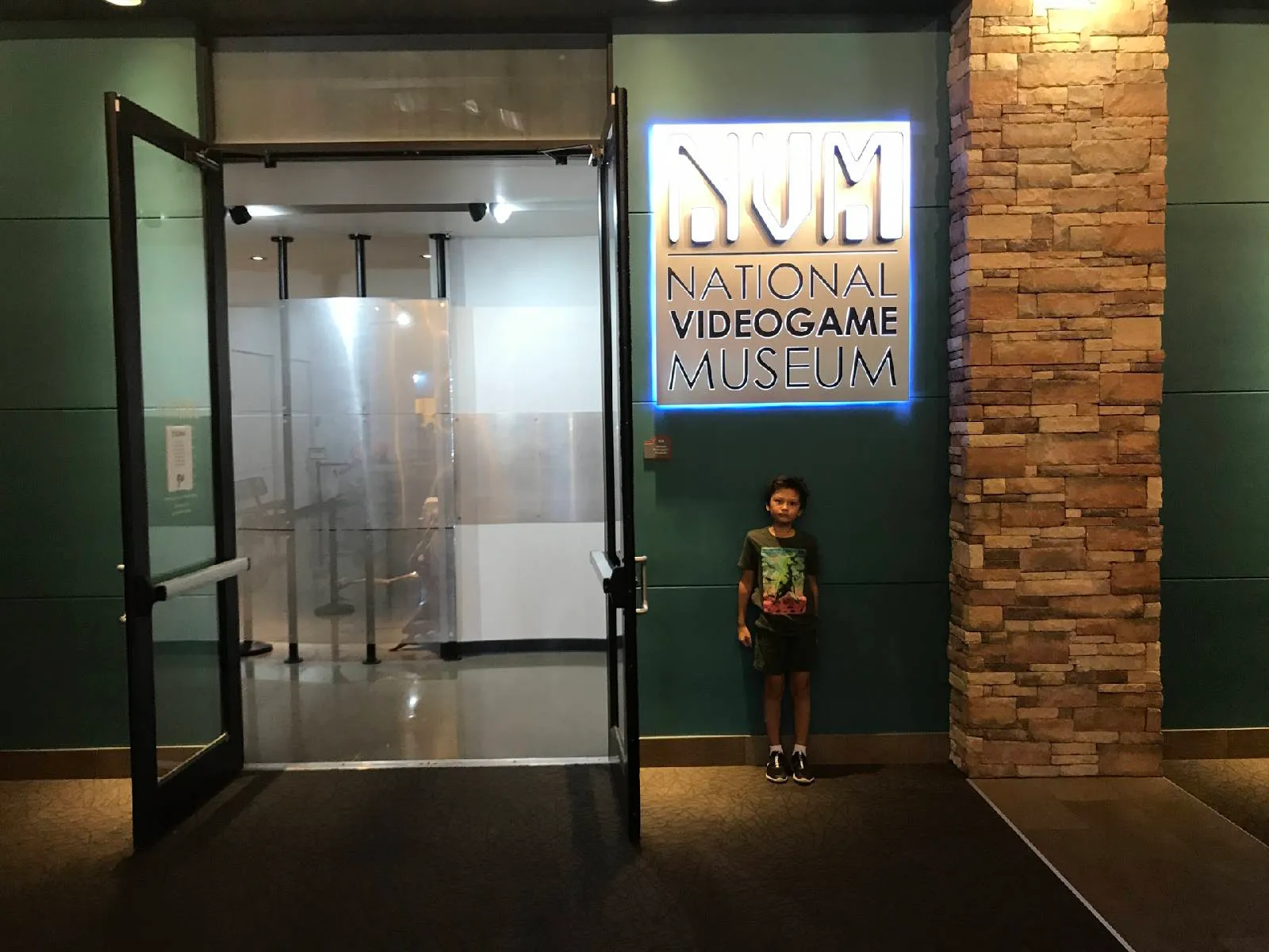 National VideoGame Museum entrance with my son